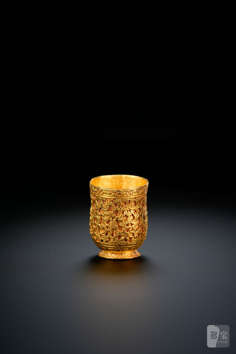 明 錾刻夔龙纹金杯 - 图4